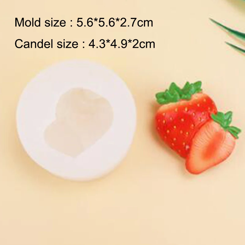 Stampo In Silicone Artigianale 3 Fragole – Per Sapone, Candele, Resina, Dolci, Fimo, Gesso, Decorazioni Fai Da Te - 2