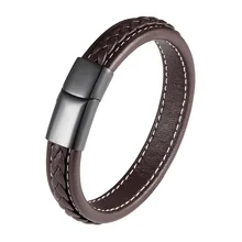 Brave Knight гламурный мужской браслет из натуральной кожи ручной работы, классический браслет из нержавеющей стали, браслет для мужчин и женщин, подарки на день рождения