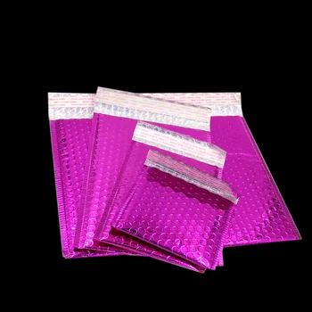 

Rose Red Anti-static Antifall Protection Bubble Buffer Mail Aluminized Film Bag Transport Courier Logistic cosmetic Gift Clothes