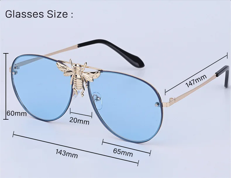 Роскошные Металлические негабаритные пчелы Пилот Солнцезащитные очки женские/мужские градиентные линзы UV400 ретро мужские женские солнцезащитные очки Oculos masculino мужские