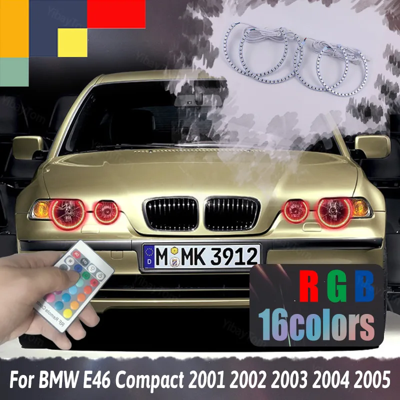 Для BMW 3 серии E46 Compact 2001 2002 2003 2004 2005 RGB многоцветная 5050 132Smd Flash LED SMD Angel Eyes Kit |