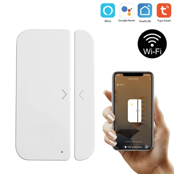 

Smart WiFi Door Window Sensor Magnetic Detector Door Open / Closed Detectors APP Control Work Support With Alexa Google