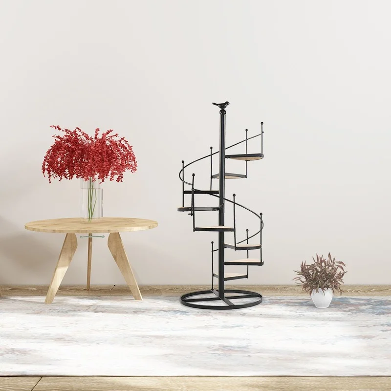 Deco 79 Supporto Per Piante A Tre Ripiani In Ferro – Moderno, Nero – Per Piante Da Interno, Balcone, Giardino D'Inverno