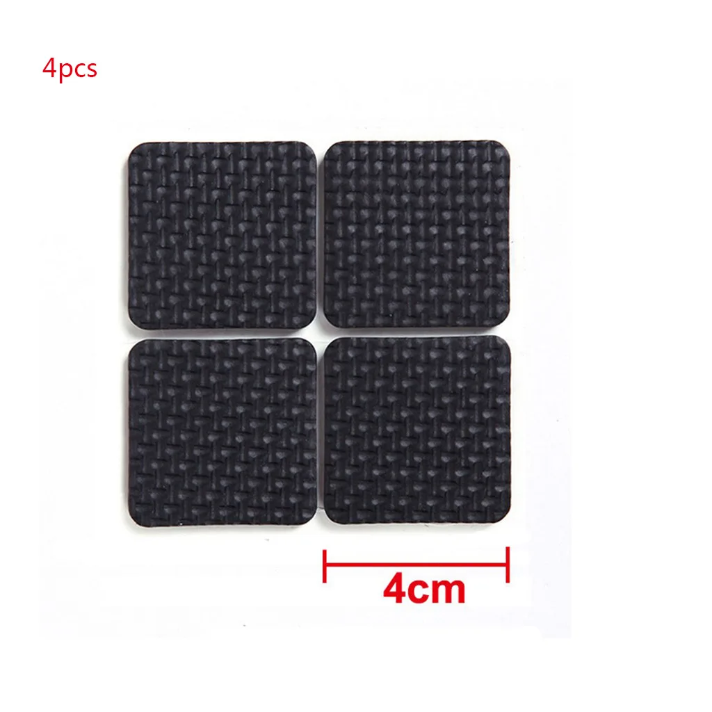 4pcs 4x4cm Разнообразный выбор резиновых подушек для ног стула защита для пола для мебели ножка столика у дивана противоскользящие напольные прокладки покрытия для ног - Цвет: 4pcs 4x4cm
