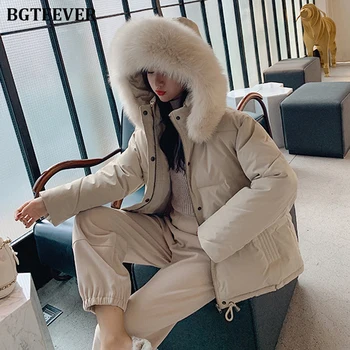 

BGTEEVER 2019 Winter Women's Coat Casual Thicken Woman Winter Jacket Outwear Cotton Padded Hooded Female Parkas