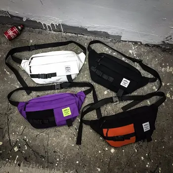

Women Outdoor Zipper Leather Messenger Bag Shoulder Belt Cellphone Sport Chest Bag Men Hip-hop Rock Geometric Waist Bag Girls
