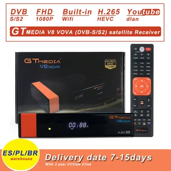 

GTmedia V8 Nova ReceptorDVB-S2 1080P FHD Satellite TV Receiver Built in WIFI power by Freesat V8 Super 2 Years Europe Cline