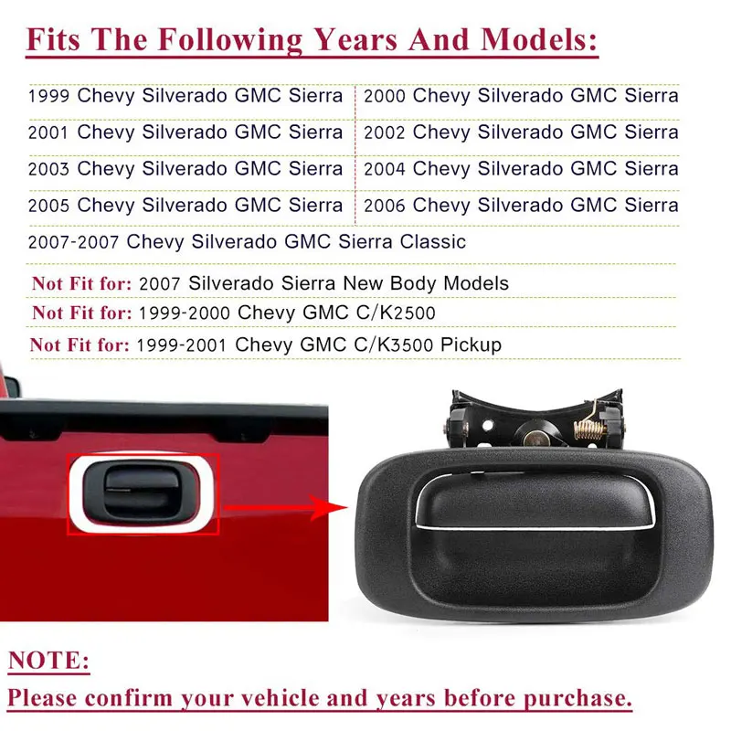 Дверная ручка с ободком для 1999-2006 Chevy Silverad GMC Sierra и 2007 Chevy Silverado GMC Sierra Classic