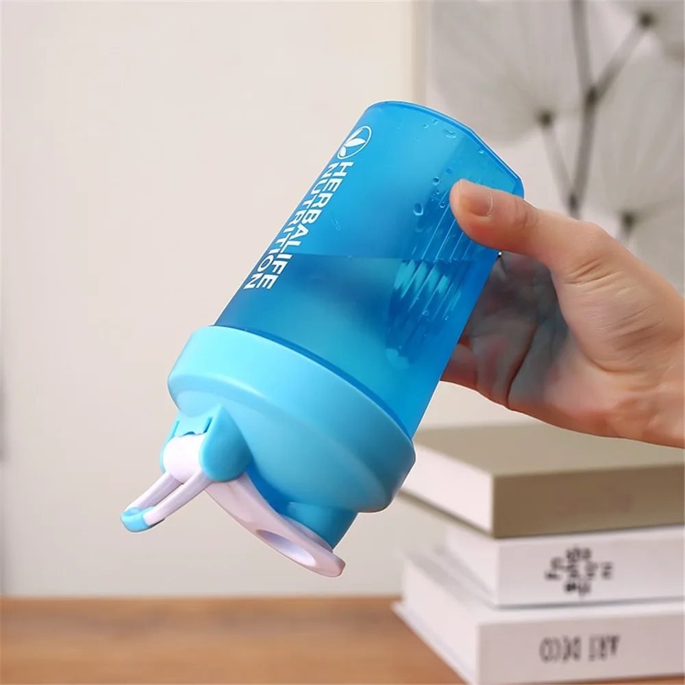 AJOYOUS 400ML Whey Protein Powder Mixing Fitness Sport Shaker Bottle Gym  Outdoor Portable Plastic Drink Cocina Cleaver