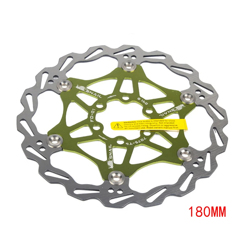 180MM-Green Дисковые тормоза велосипеда MTB поплавок плавающей диски 160 мм/180 мм/203 мм Гидравлический тормозных колодок поплавок диски велосипедные Запчасти - Цвет: 180MM-Green