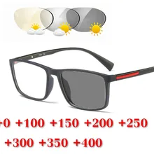Квадратная металлическая рама мультифокальная произвольная форма прогрессивные линзы мужские женские переходные солнцезащитные фотохромные очки для чтения с коробкой NX