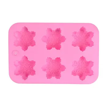 

6 Slots Different Snowflakes Silicone Mold Cake Mold Baking Decorating Mold Chocolate Mold DIY Handmade Soap Mould