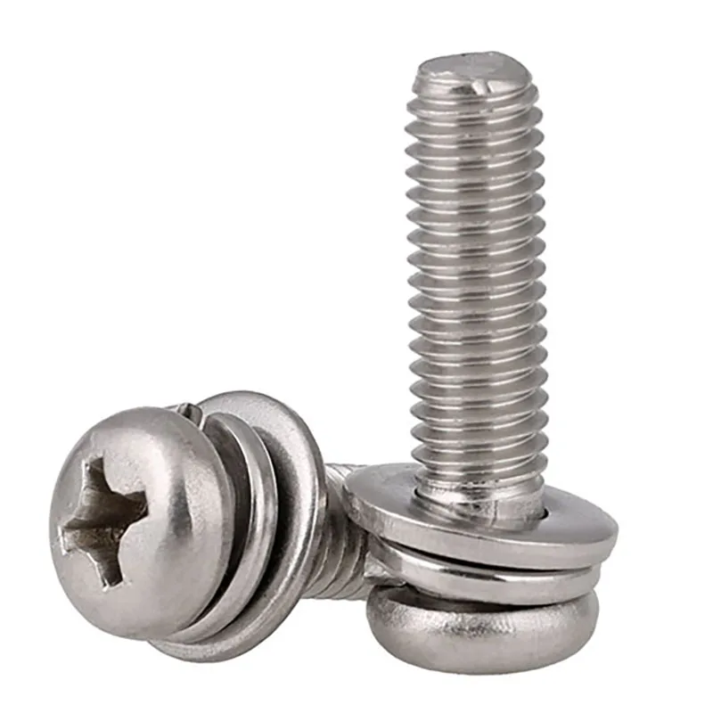 M3 M4 M5 M6 316 Stainless Steel Round Head Three Combination Screws