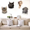 Fashion 3D Cats Toilet Stickers Lovely Animal Wall Decal Lovely Blue Cat Home Decor Art PVC Vinyl Bathroom Decoration Waterproof ► Photo 2/6