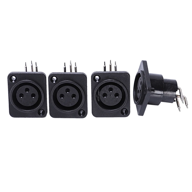 

10pcs Black XLR 3pin Female Jack Panel Mount Chassis PCB Socket Connector