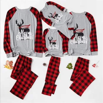 

Family Matching Pajamas Sets 2020 Xmas Pyjamas Christmas Nightwear Family Look Mother Daughter Father Son Sleepwear Overalls