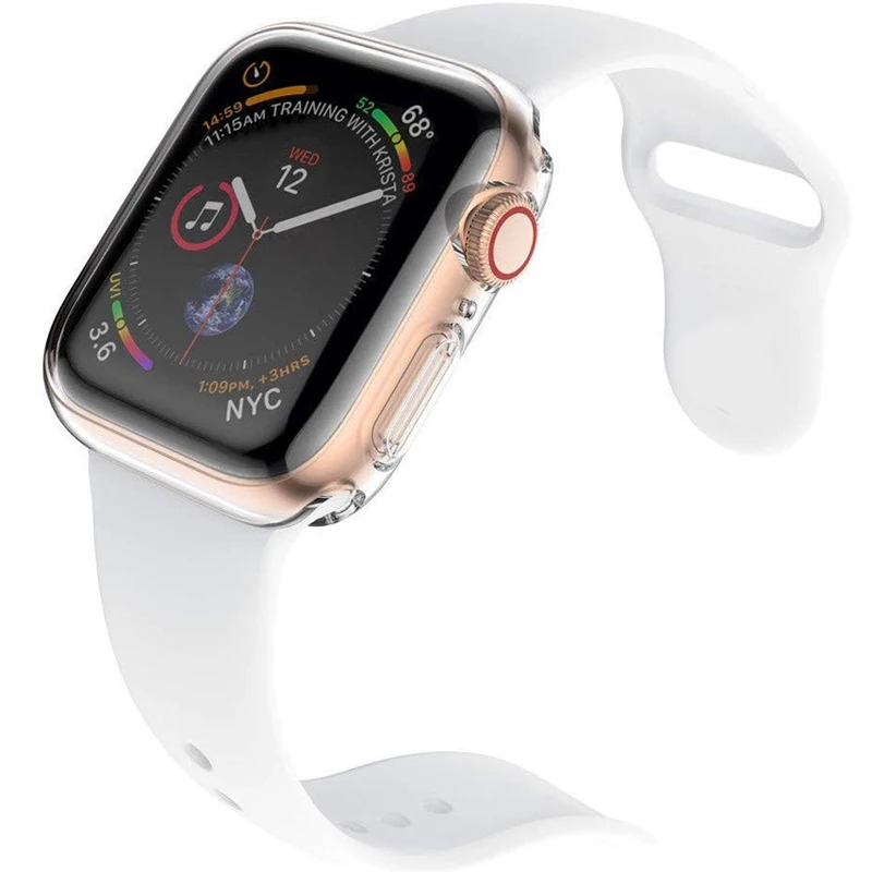 Прозрачный чехол для iwatch 5 4 чехол 44 мм 40 мм Coque чехол s 42 мм 38 мм Полный ТПУ протектор экрана бампер для Apple Watch 3 2 1 44 мм