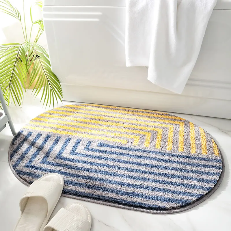 Модный Воздушный Быстросохнущий мягкий коврик для ванной синий современный