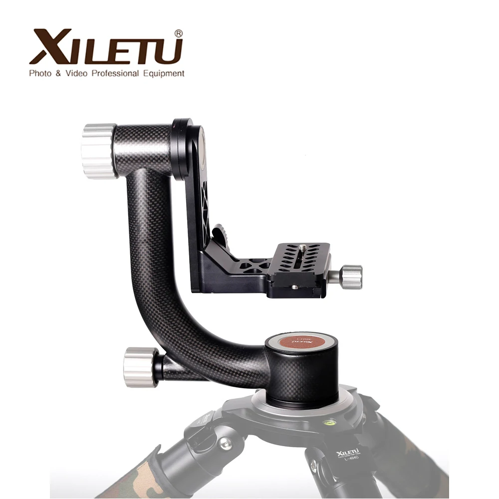 High Quality Pro Heavy Duty Carbon Fiber Gimbal Tripod Head Stabilizer Quick Release Plate for Telephoto Lens photography bird