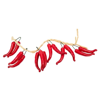 

New Best Artificial Chilli String Hot Peppers Hanging String Home Decor Vegetable (Red)