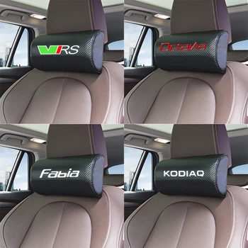 

Car Styling case for Skoda Octavia Fabia Kodiaq superb New Arrival car neck pillows both side pu leather single headrest 1pcs