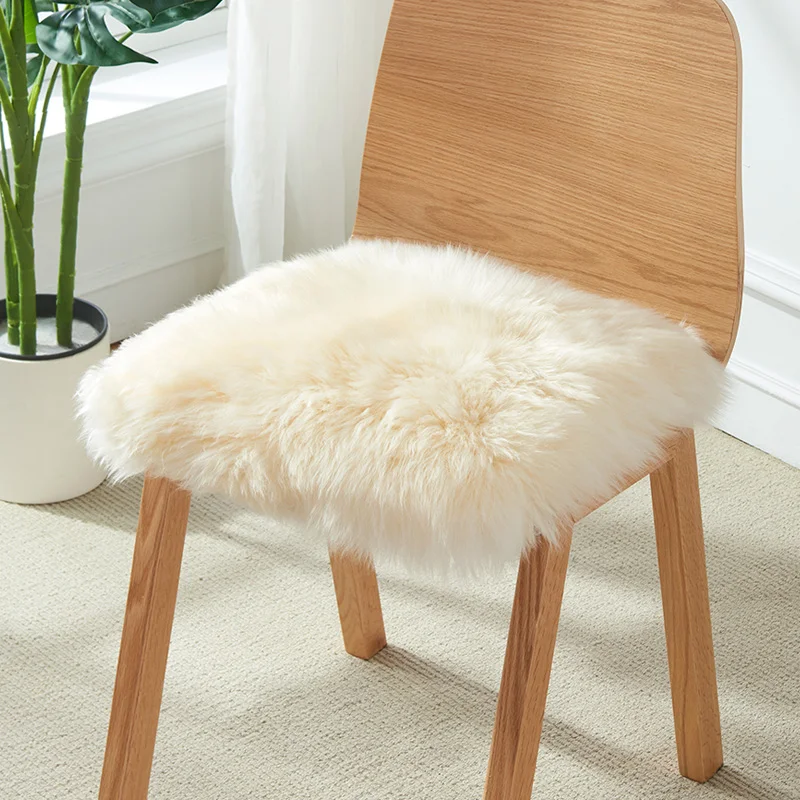 Pure wool upholstery padded winter cushion warm wool sofa cushion fur pad sheepskin office chair cushion