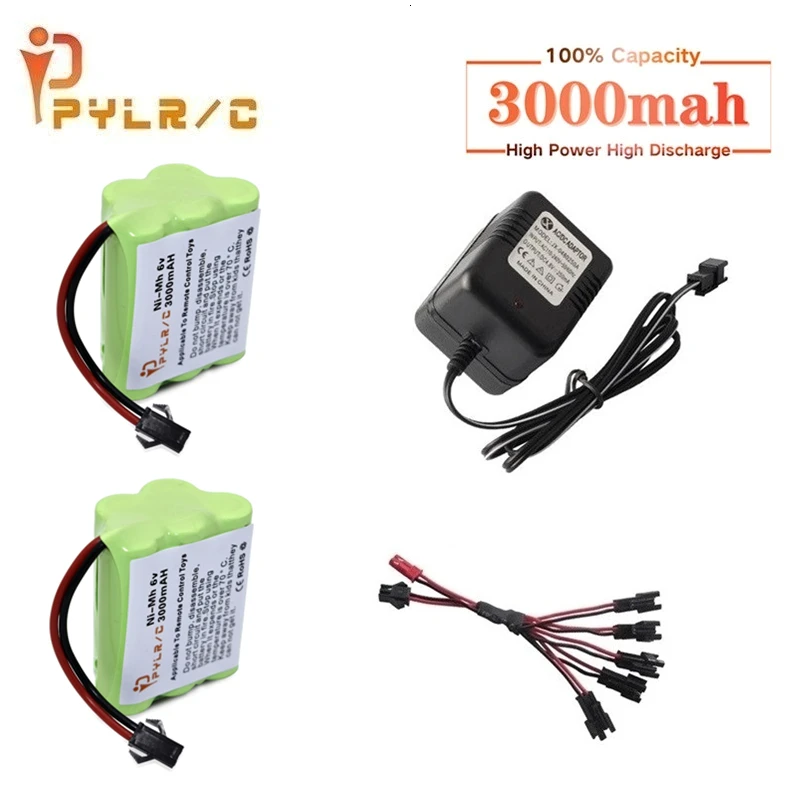 6v 3000mah Ni MH аккумулятор и зарядное устройство для Rc игрушки автомобильные танки