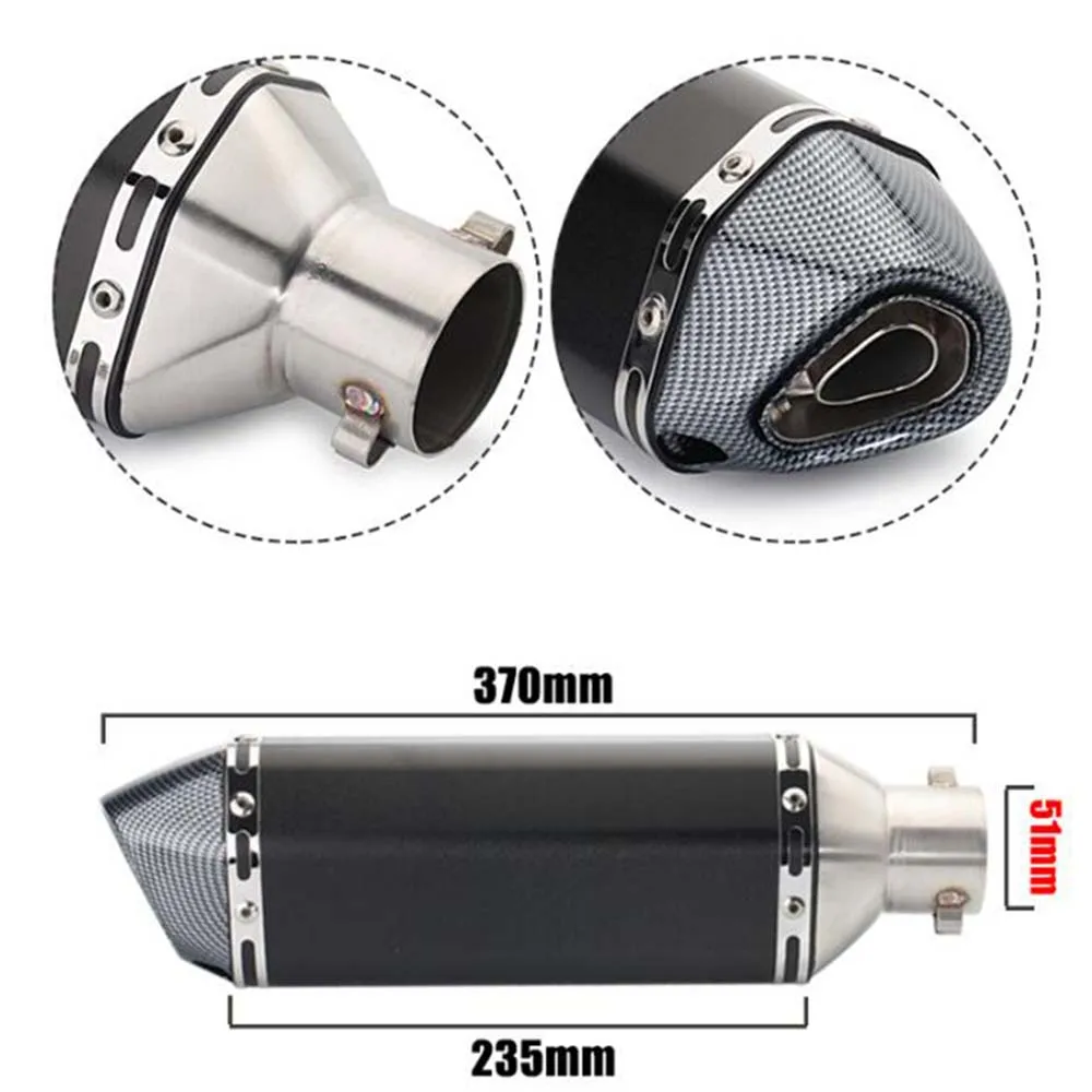 

Motorcycle Exhaust Universal Muffler Motorbike 51mm Inlet Exhaust For Honda For Kawasaki For Yamaha DUCATI ATV R1 R3 R6 R25 ER6N