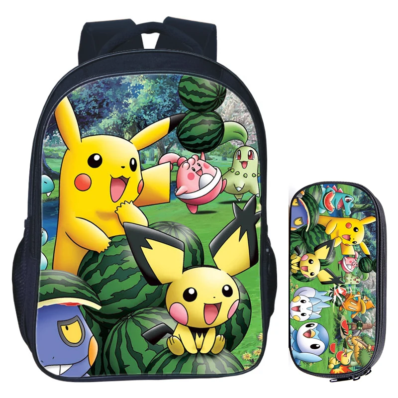 16 дюймов Pokemon Haunter Eevee Bulbasaur, школьная сумка для детей, рюкзак для мальчиков и девочек, детские школьные наборы, сумка-карандаш, школьная сумка для малышей