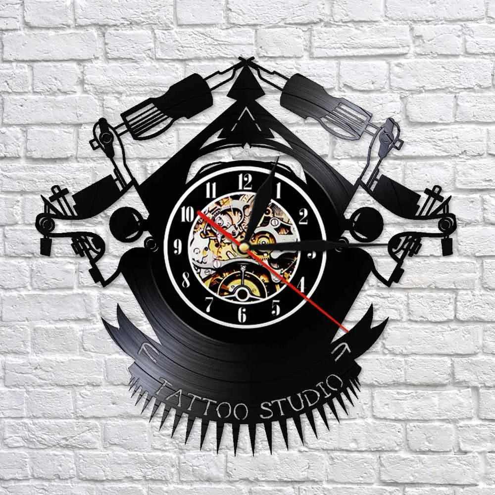 Винтажные настенные часы с виниловой пластинкой на заказ, ваш дизайн, ваш логотип, ваше изображение, персонализированные часы для тату, виниловые часы
