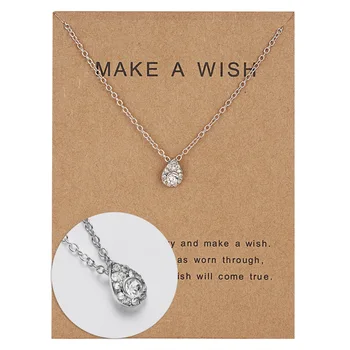 

New Style Fashion Diamond Drop-Shaped Pendant Choker Necklace Simple Ornament