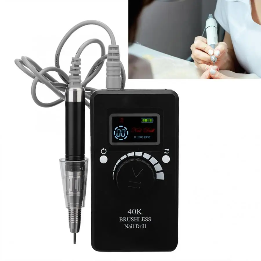 Устройство для маникюра, портативное, электрическое, 40000 об/мин, бесшумное устройство для маникюра, шлифовальное устройство с ручкой для маникюра