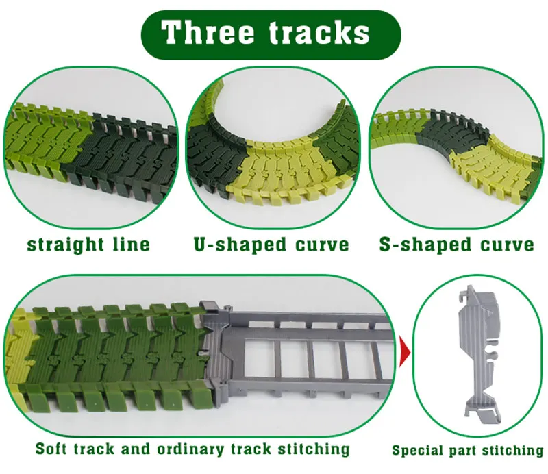 Railway Magical Racing Track Play Set Educational DIY Bend Flexible Glowing Race Military Army Flash Track Car Toys For Children