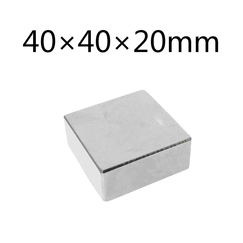 

1/3/5pcs Super Strong Magnet Block 40x40x20 mm NdFeB N35 40mm x 40mm x 20mm Cuboid Rare Earth 40*40*20mm Neodymium Magnets