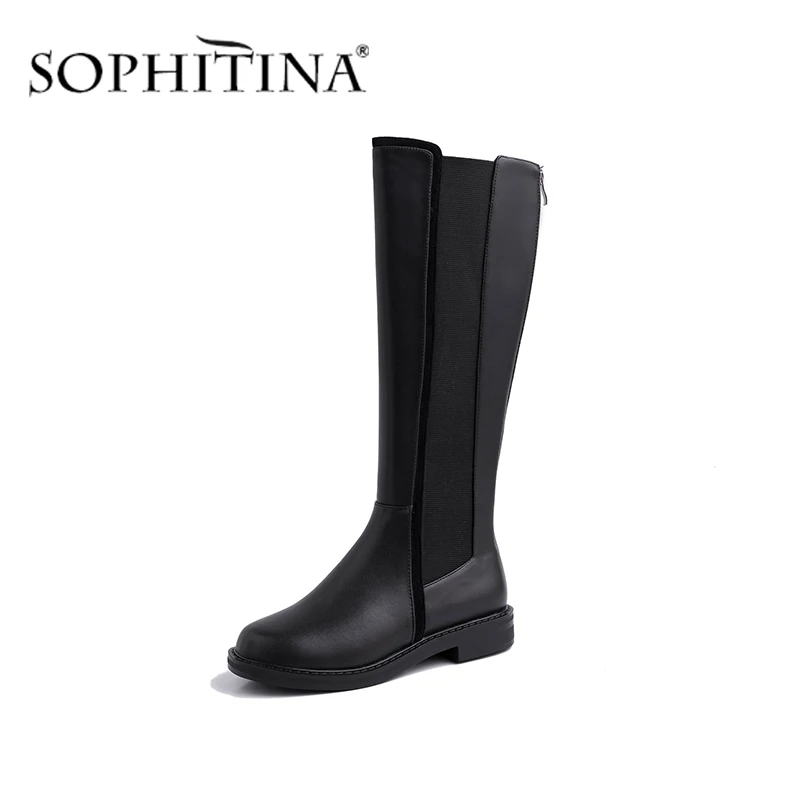 SOPHITINA/эластичные женские ботинки из высококачественной натуральной кожи; удобная обувь ручной работы с круглым носком; новые элегантные ботинки; PO366