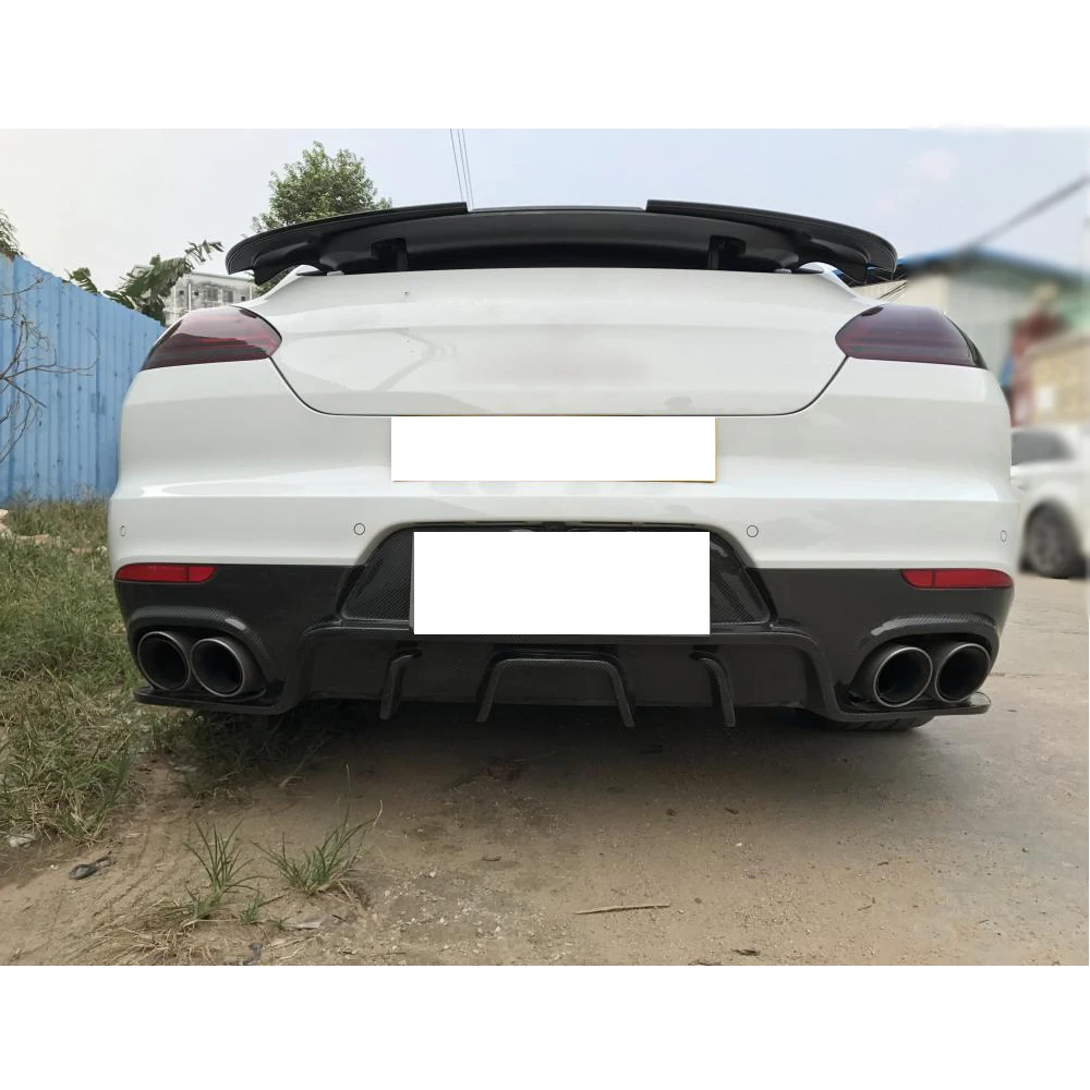 Задний диффузор из углеродного волокна, спойлер, бампер для Porsche Panamera, хэтчбек, 4 двери,-, автомобильный Стайлинг