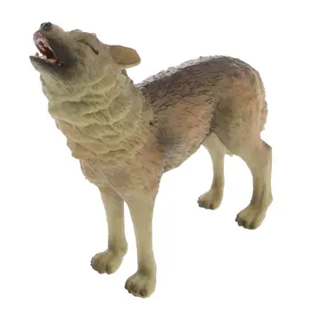 

Realistic Howling Wolf Wild Animal Figurine Model Action Figure Kid Toy Gift