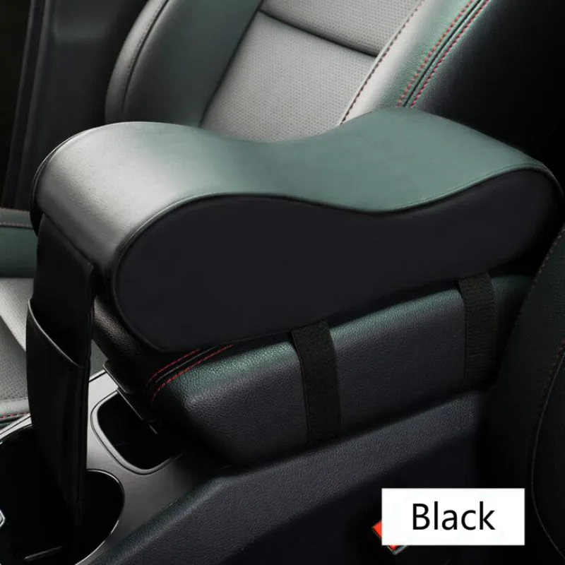 Кожаный Автомобильный центральный подлокотник черный авто центральная консоль подлокотник сиденье коробка Коврик Подушка Чехол для автомобиля защитный Стайлинг - Название цвета: Black