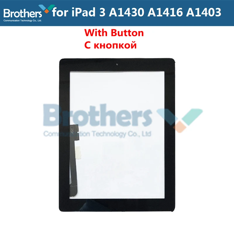 9,7 для iPad 3 A1416 A1430 A1403 сенсорный экран дигитайзер Сенсорная панель Замена планшета для iPad 3 экран с домашней кнопкой - Цвет: Black with Button