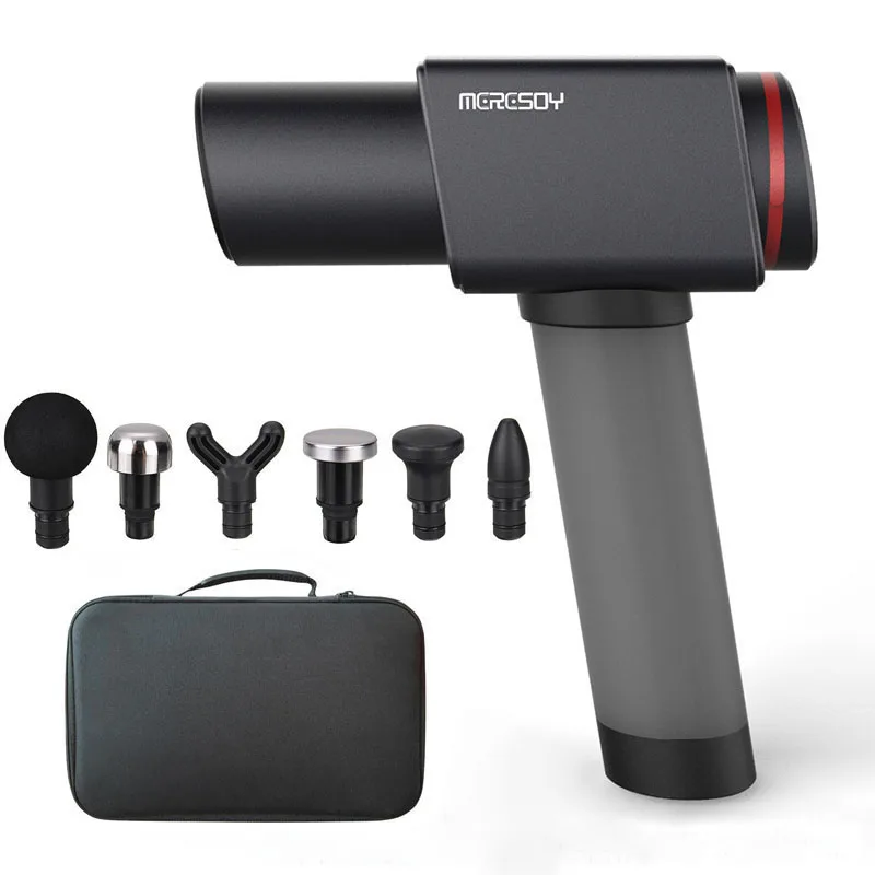 

2020 High Quality Muscle Massage Gun Therapy Massage Gun Pain Relief Exercising Massager Muscle Stimulator Low Noise 6 Heads