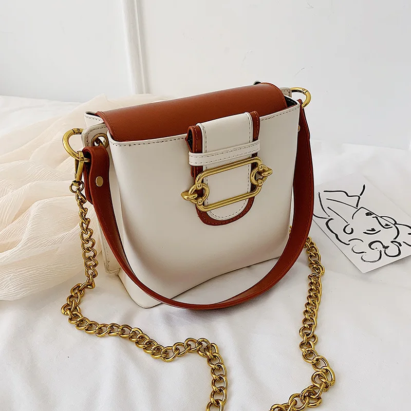 

One-Shoulder Bucket Bag Women's 2020 New Style Summer Retro Versatile INS Hand Chain Shoulder Bag