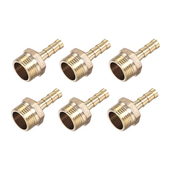 

uxcell Brass Barb Hose Fitting Connector Adapter Barbed X G3/8 Male Pipe 6mm Barb 6pcs