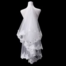 Европа и Америка поперечная граница для невесты свадебное платье головной убор белая кружевная вуаль 2 м Тонкая Европейская и американская вуаль