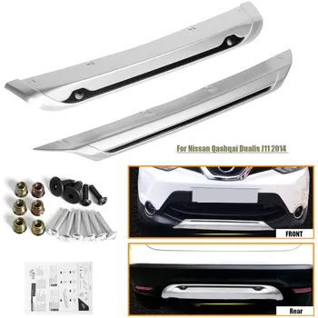 

2X ABS Car Front and Rear Bumper Skid Protector Guard Plate Decoration for Nissan Qashqai Dualis J11 2014 2015 2016 2017