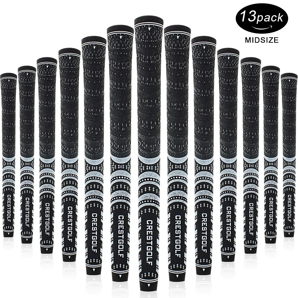 CRESTGOLF Golf Grips Midsize 13pcs/Pack Professional Carbon Yarn Golf