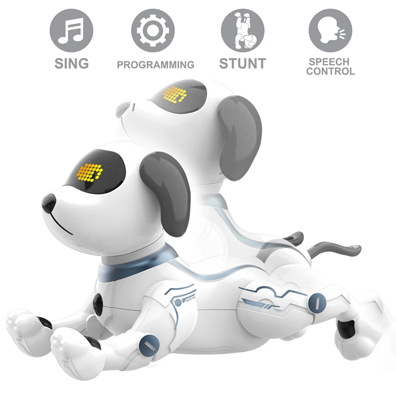 Пульт дистанционного управления RC собака Роботизированная трюк игрушки для щенка Подставка для рук пуш-ап Электронные Домашние танцы программируемый робот со звуком для детей