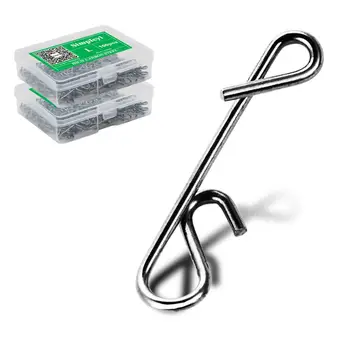 CRAZY DEAL ❤️ 50/100pcs Box Stainless Steel Fishing Snaps Fastlock Clips Size SS-XXL Safety Connector Accessories Tackle for Lures Hooks - discount item 50% OFF Sports & Entertainment