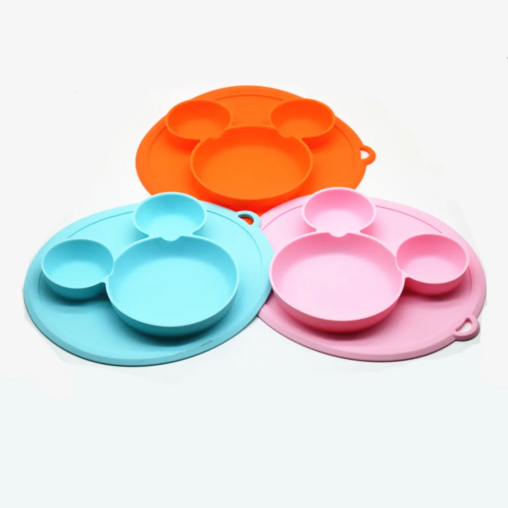 

Children Dining Dishes Plate for Kids with Silicone Baby Bowl Suction BPA Free Feeding Baby Tableware