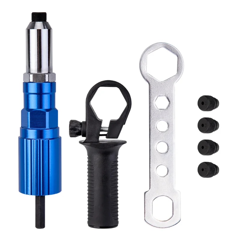 cheap!!!- Electric Rivet Gun Adapter Is Used To Quickly Pull Rivets of
Various Specifications 2.4-4.8mm and Different Guide Nozzle Models
