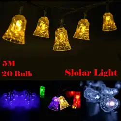 20 колокольчиков светодиодный светильник на солнечных батареях садовый водонепроницаемый декоративный свет на Рождество